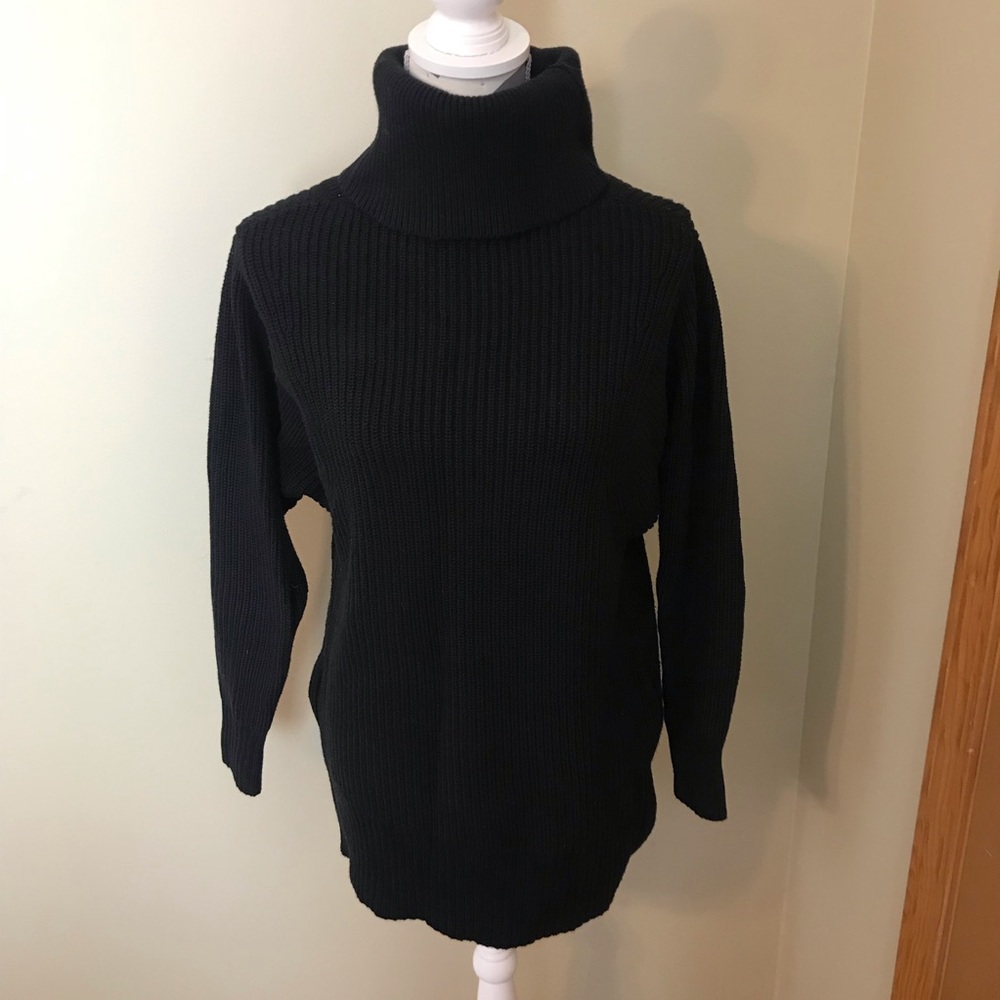 Banana Republic black turtleneck with side zipper